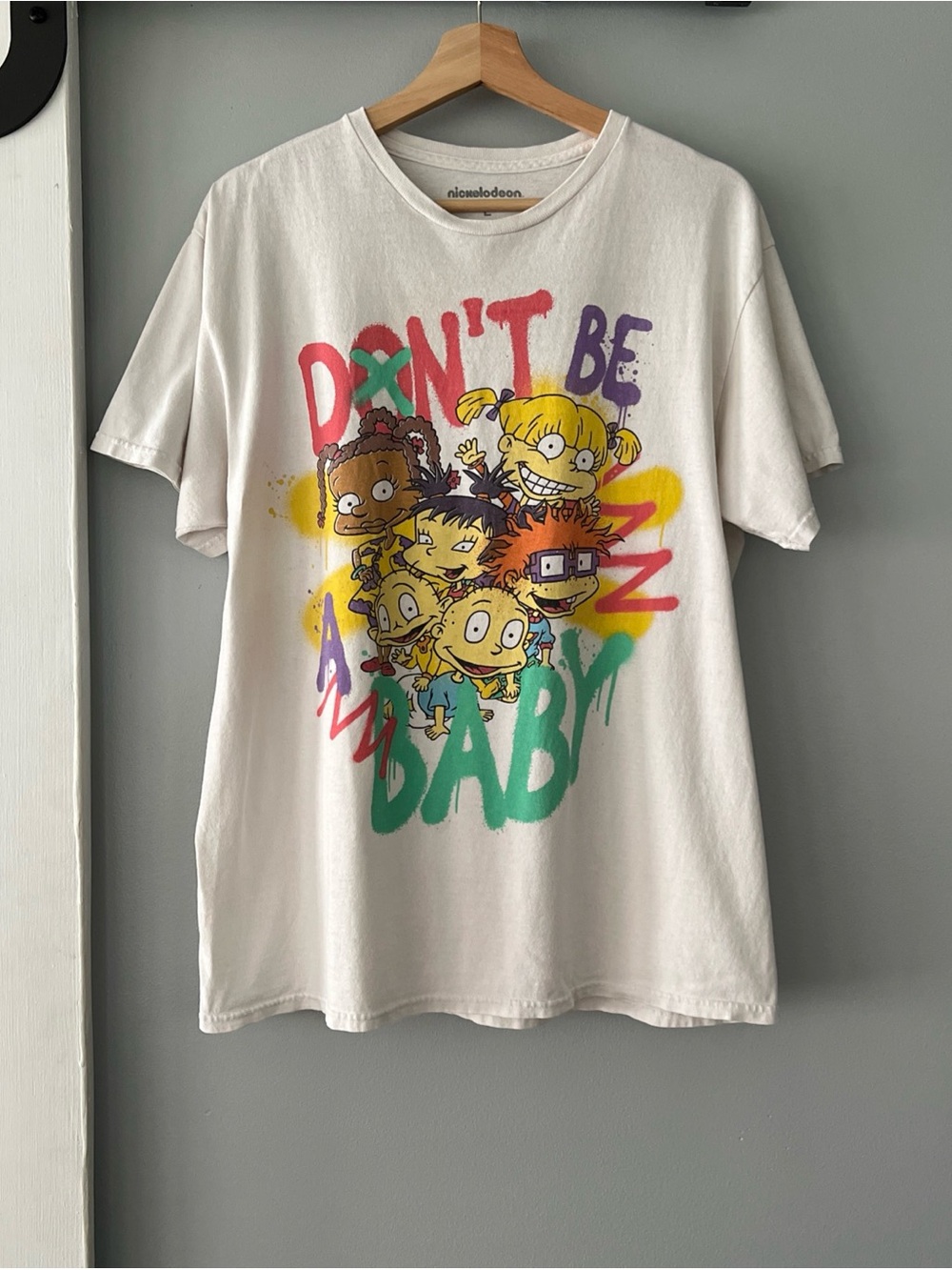 Nickelodeon Rugrats Multicolor 'Don't Be A Baby' Graphic Tee - White